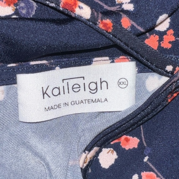 Kaileigh Floral Navy Blue Spaghetti Strap Top - Picture 3 of 3